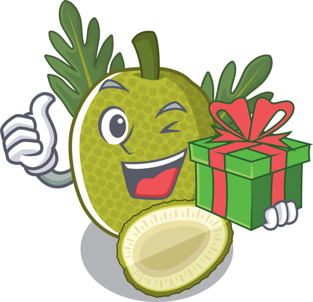 礼物是卡通篮子里的新鲜面包果图片下载