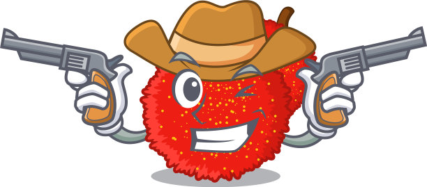 牛仔在吉祥物篮子新鲜杨梅果图片下载