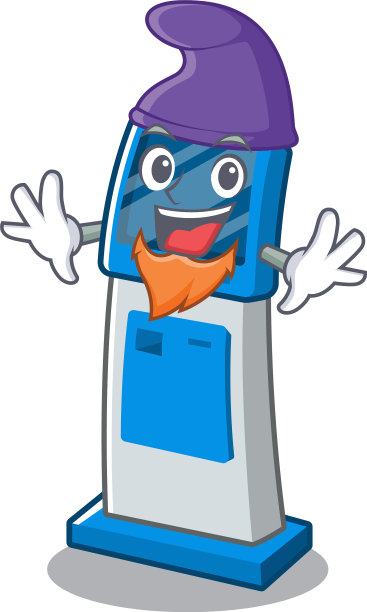 精灵卡通数字信息亭上面有吉祥物图片下载