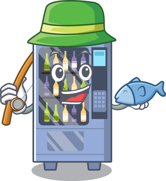 钓鱼酒自动售货机隔离图片下载