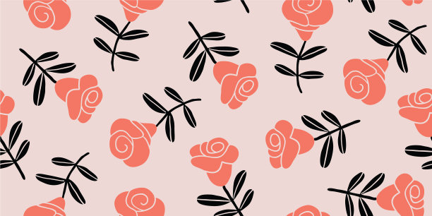 优雅的无缝玫瑰图案图片下载