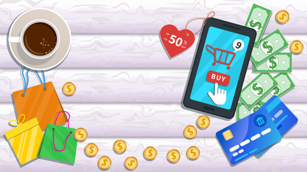 概念网上购物与移动应用程序的平面图片下载