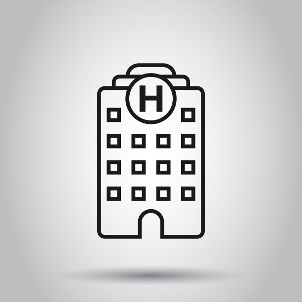 医院建筑图标在平式医务室上图片下载