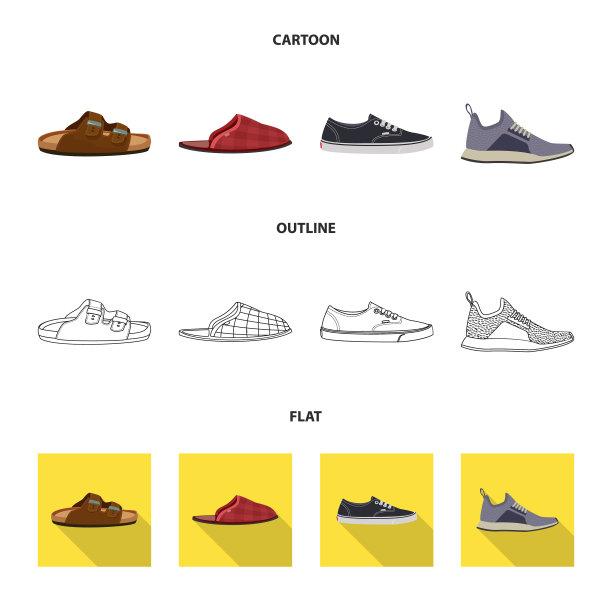 设计鞋和鞋类图标集图片下载