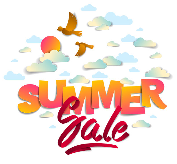 夏季销售横幅广告设计布局图片下载