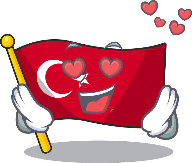 在爱国旗吉祥物形状的土耳其图片下载