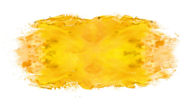黄色橙色彩色抽象水彩喷溅笔刷纹理插图艺术纸-创意艺术水彩画，孤立在白色背景，帆布设计，手绘图片下载