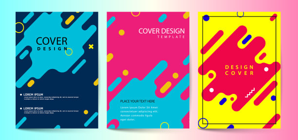 印刷的封面模板带有抽象色彩图片下载