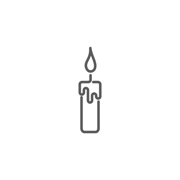 蜡烛图标在白色背景线性风格图片下载