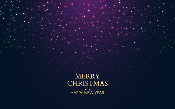 圣诞之夜快乐新年旗帜图片下载