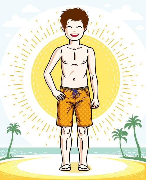 小男孩可爱的孩子站着穿图片下载