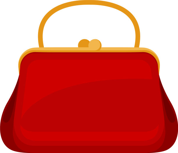 红色的手提包在白色的上面图片下载