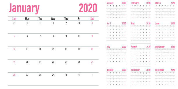 日历规划2020模板图片下载