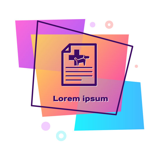 带狗或狗狗旅行的紫色医疗证明图片下载