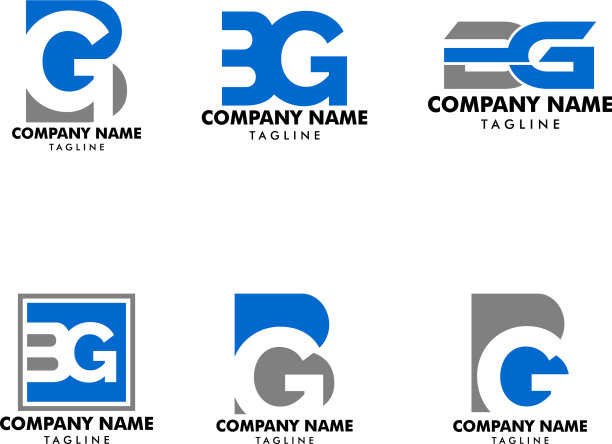 字母BG的logo模板设计素材图片下载