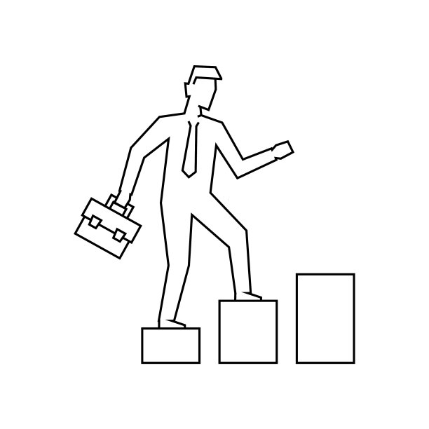 商人上楼轮廓图片下载