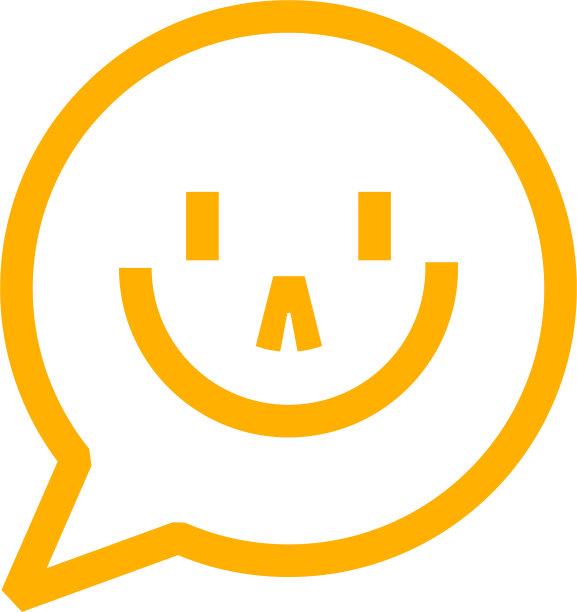 白色背景上的微笑消息轮廓图标图片下载