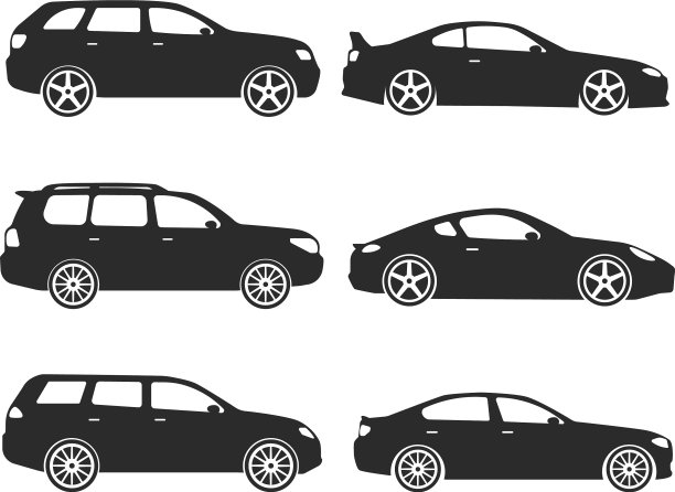 汽车矢量图标设置侧视图图片下载