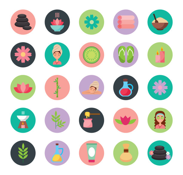 捆绑水疗服务设置图标图片下载