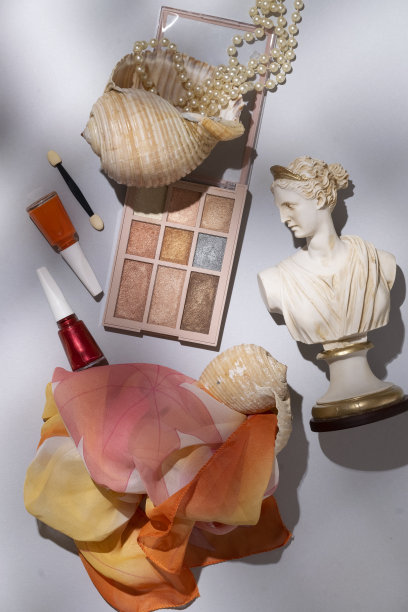 化妆品平铺，时尚女性主题图片下载