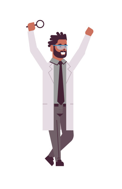 男科学家举起放大镜图片下载