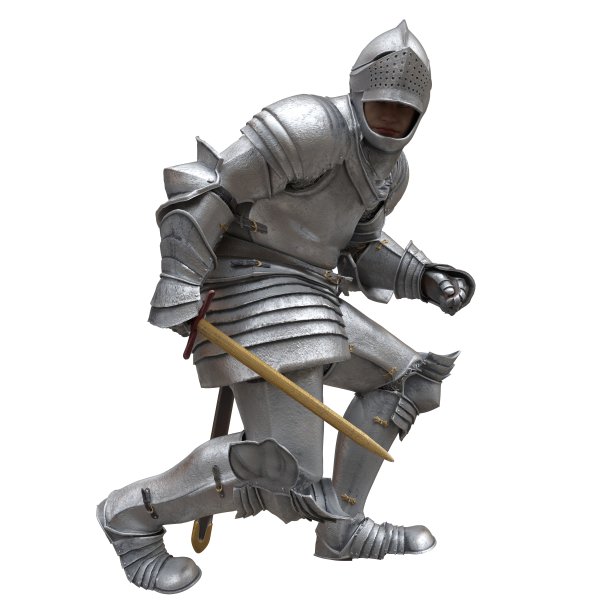 中世纪骑士盔甲孤立的白色背景3d插图图片下载