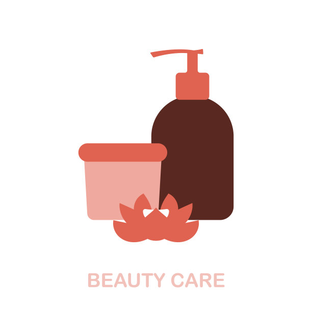 美容护理平面图标。彩色元素标志从温泉疗法收集。平面美容护理图标标志的网页设计，信息图和更多。图片下载