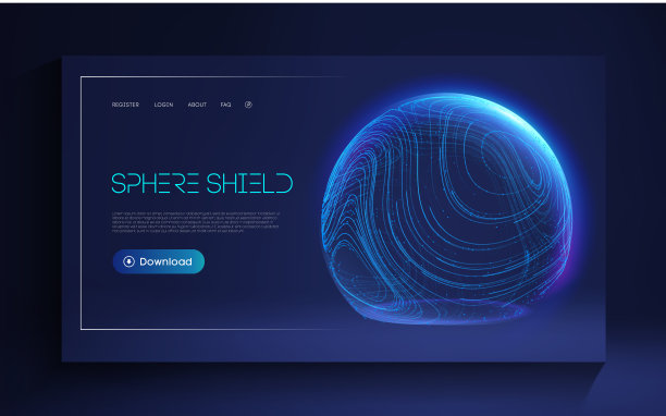 球盾保护抽象风格。病毒防护泡沫。球线技术背景。魔法球矢量图图片下载