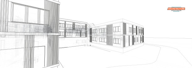 建筑，任何用途的伟大设计。三维插图建筑城市城市现代建筑透视抽象背景。城市建筑矢量图图片下载