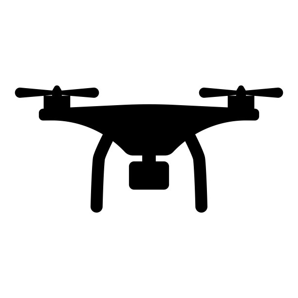 无人机与相机图标黑色矢量插图图像平面风格图片下载