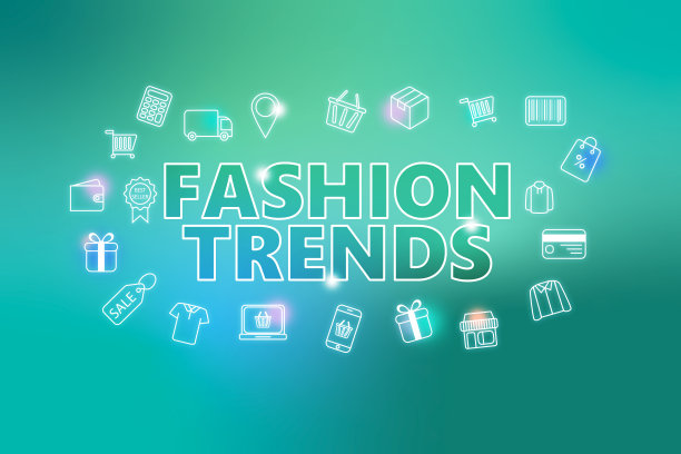 时尚趋势-电子商务网站橙色的蓝绿色背景。图片下载