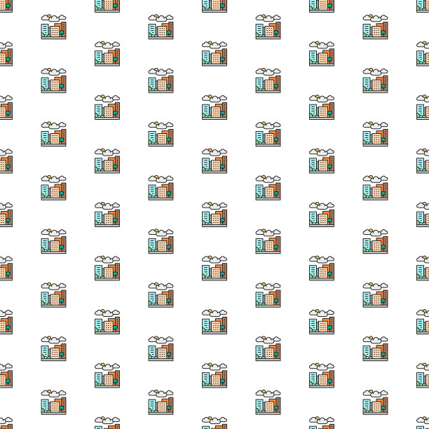 矢量大城市，具有各种图标的大都市景观格局。象征结构设计。图片下载