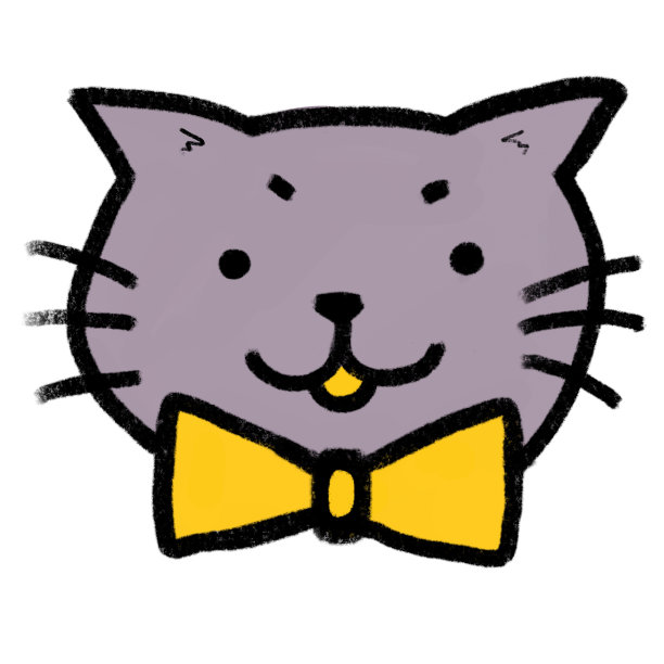 酷的灰色小猫可爱的猫脸与蝴蝶结卡通图片下载
