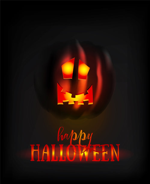 万圣节南瓜脸吓人笑在黑暗图片下载