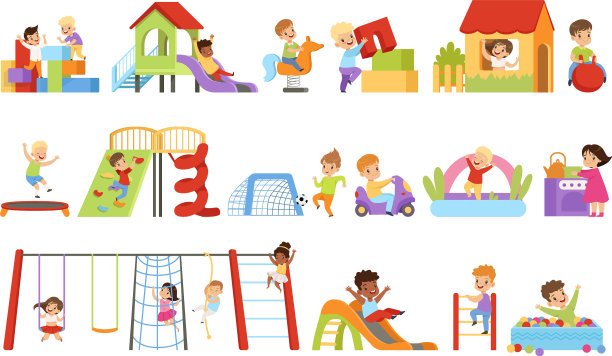 孩子们在操场上玩得很开心图片下载