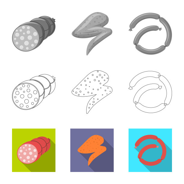 肉和火腿图标集图片下载