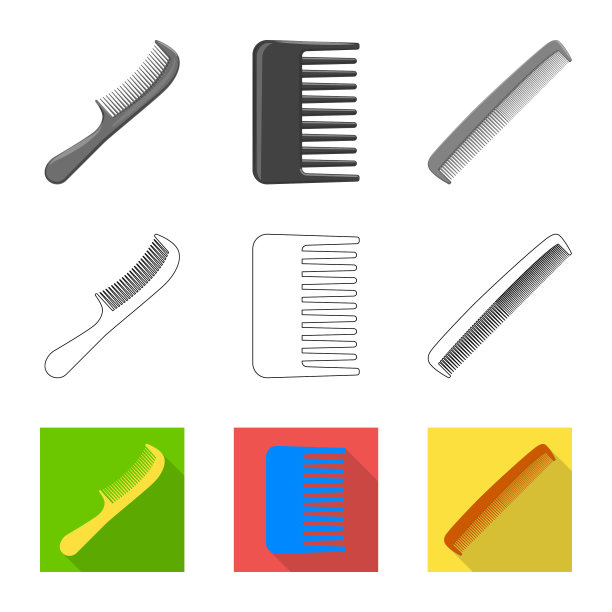 设计画笔和头发标志收集图片下载