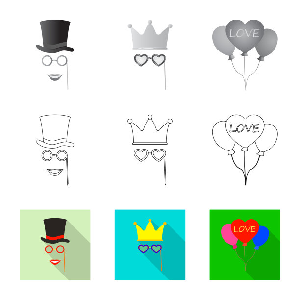 设计聚会和生日标志的集合图片下载