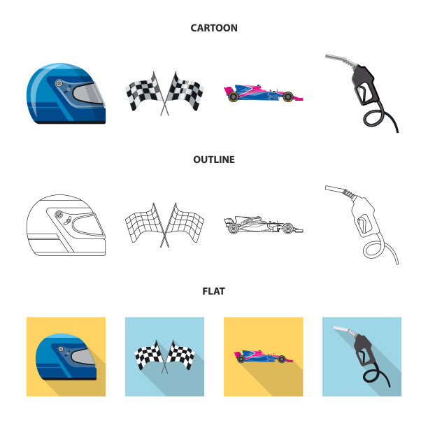 孤立对象车和拉力赛标志集车图片下载