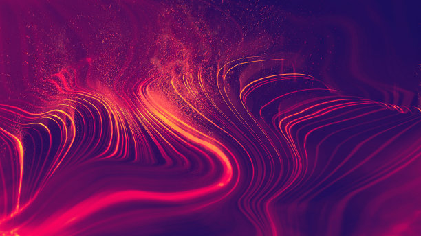 摘要红色技术背景波带有爆炸颗粒和烟雾。区块链网络图图片下载