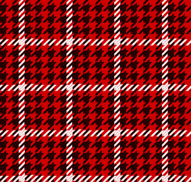 无缝犬牙花纹图案。带花的撬棍印刷插图。图片下载