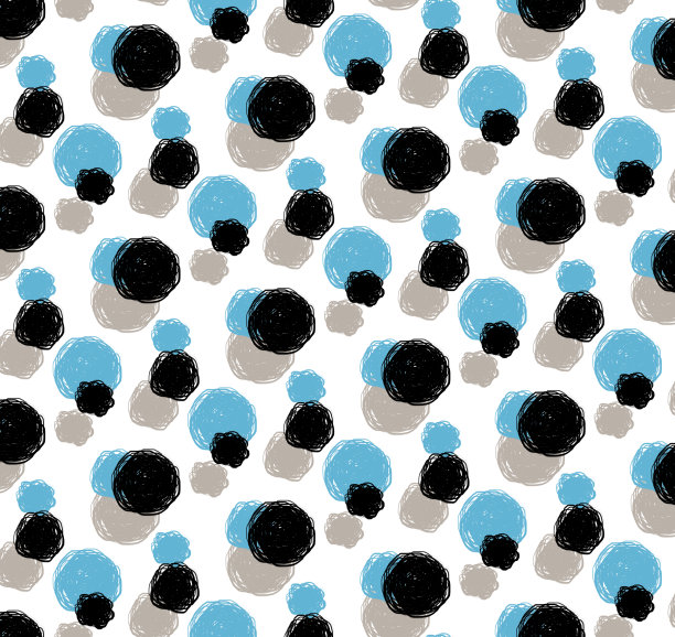 无缝圆点图案，笔画打印。图片下载