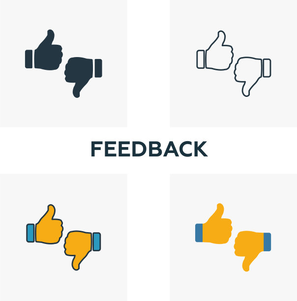 反馈轮廓图标细线元素从图片下载