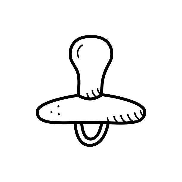 婴儿奶嘴卡通涂鸦风格。新生儿乳头的矢量插图。图片下载