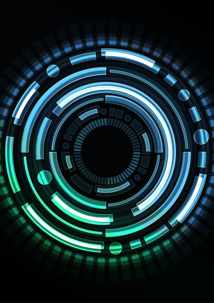 蓝色圆形仪表数字抽象背景图片下载