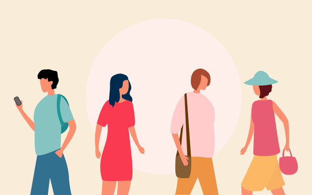 卡通男男女女在夏天运动在一个美丽的风格。矢量插图。图片下载