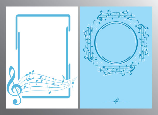 垂直放置音符的音乐框架图片下载