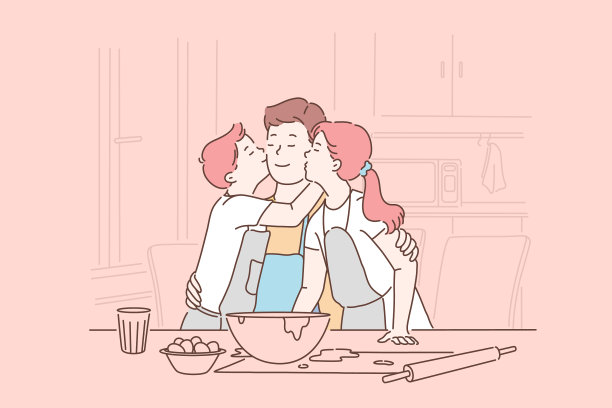 父亲节为人父母的童年概念图片下载