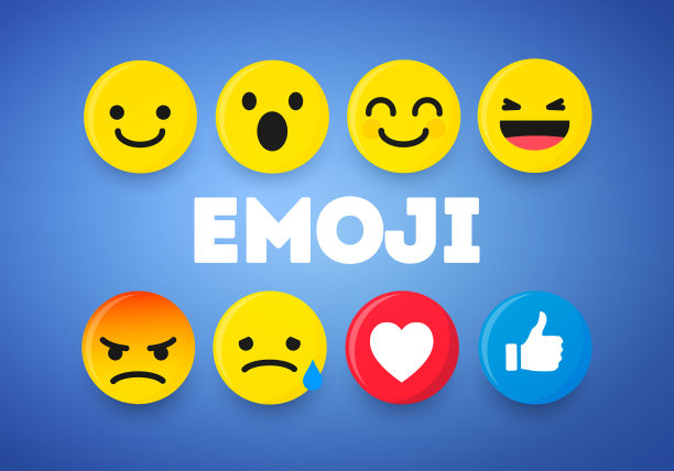 设置可爱的笑脸表情符号3d设计图片下载