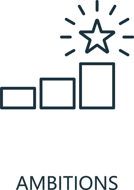 野心轮廓图标细线概念元素图片下载